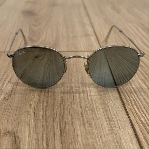 Ray-Ban RB3447 Mirrored Silver Round Sunglasses - Picture 7 of 14